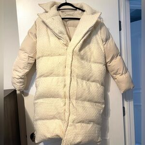 Beige Thick coat can be worn two ways, inside out. Size 2